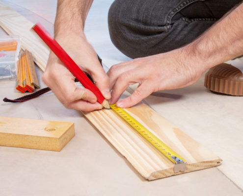 Cropped hand of a carpenter